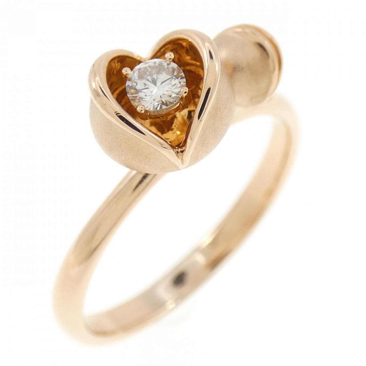 K18PG フラワー ダイヤモンド リング 0.096CT