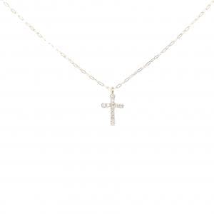 アガット クロス ダイヤモンド ネックレス 0.05CT