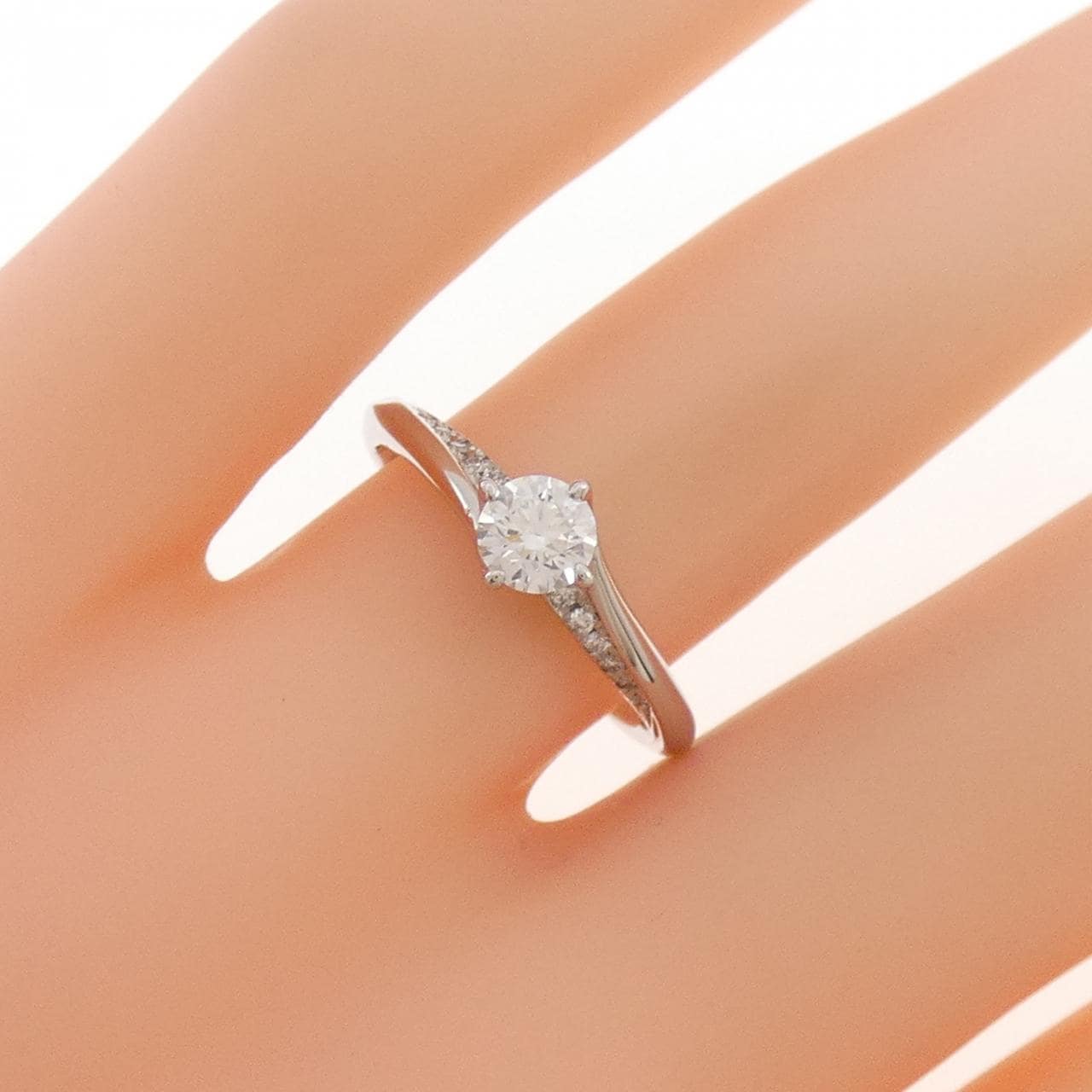 PT950 ダイヤモンド リング 0.325CT F VS2 3EXT H＆C