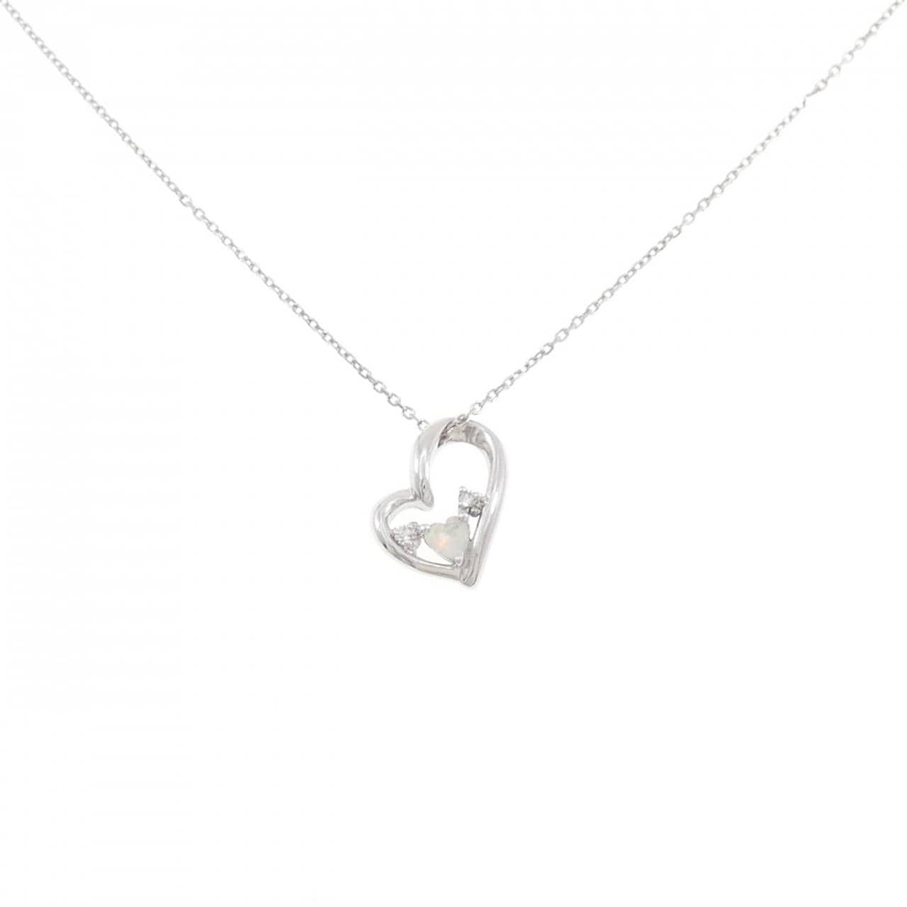 4゜C ハート 合成オパール ネックレス