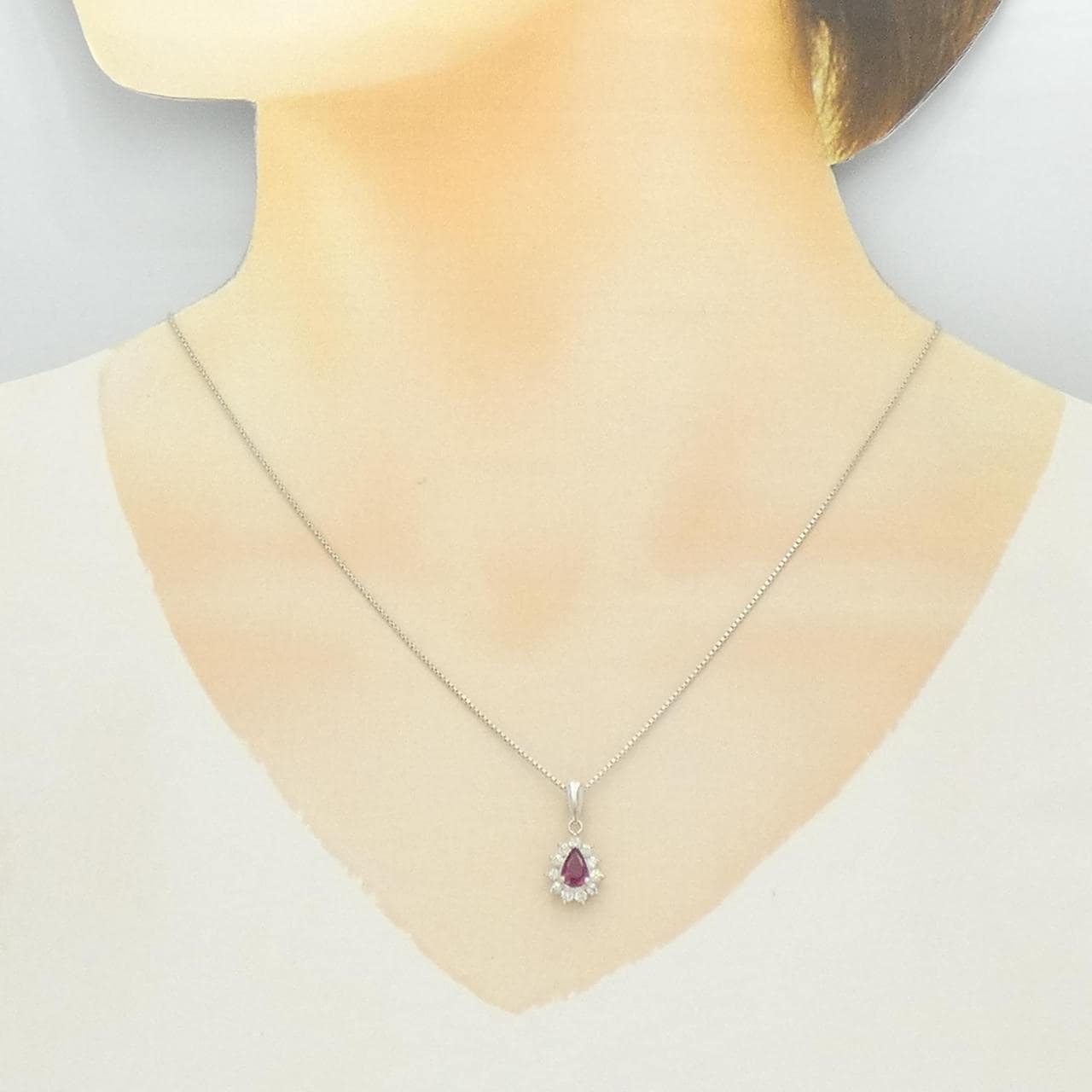 PT850 ルビー ネックレス 0.47CT