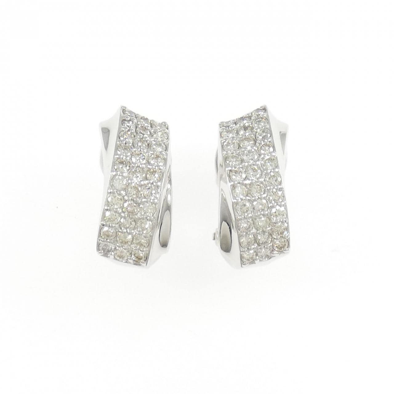 K18WG Diamond earrings/earrings 1.00CT