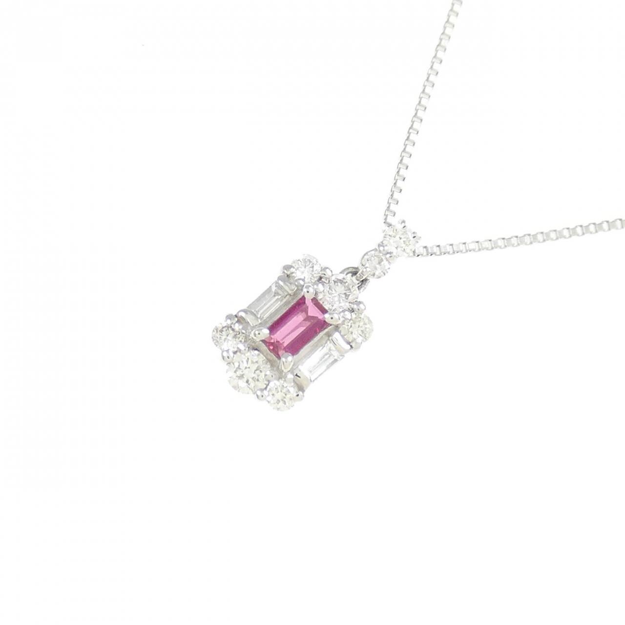 【新品】PT ルビー ネックレス 0.07CT