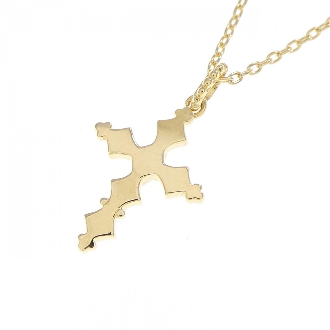 K18YG クロス ダイヤモンド ネックレス 0.005CT