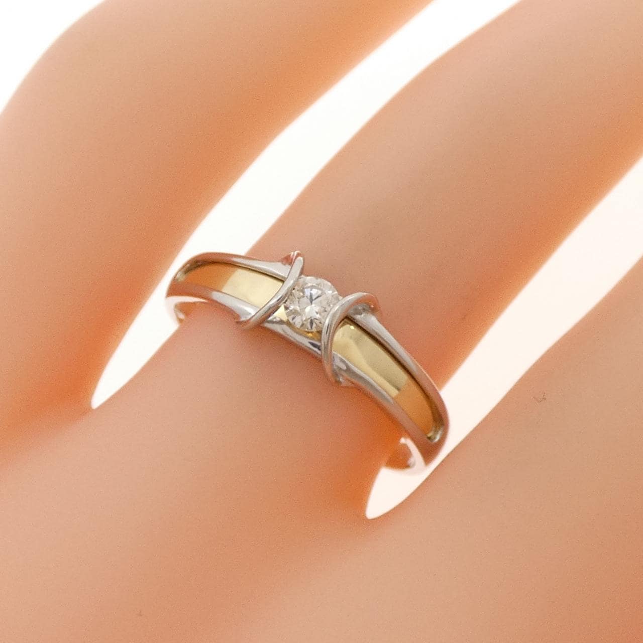 PT900/K18YG ダイヤモンド リング 0.10CT