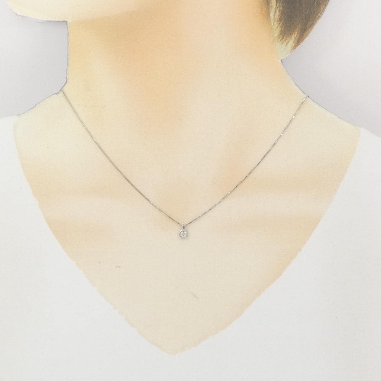 K10WG ダイヤモンド ネックレス 0.08CT