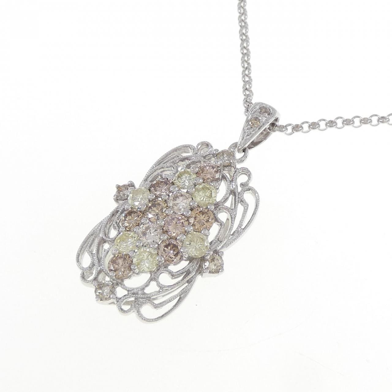 K18WG ダイヤモンド ネックレス 2.00CT