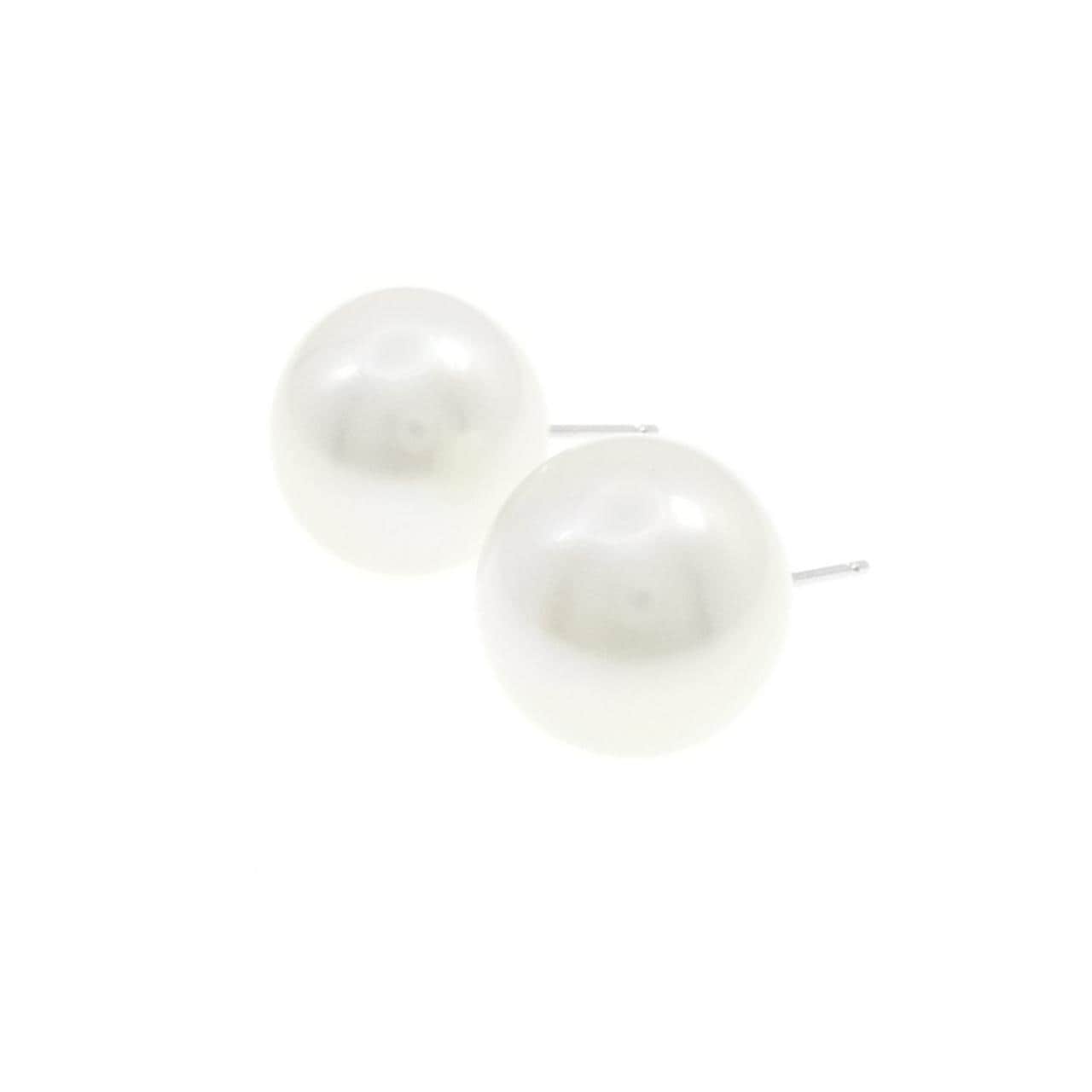K14WG 白蝶パール ピアス 14.3mm