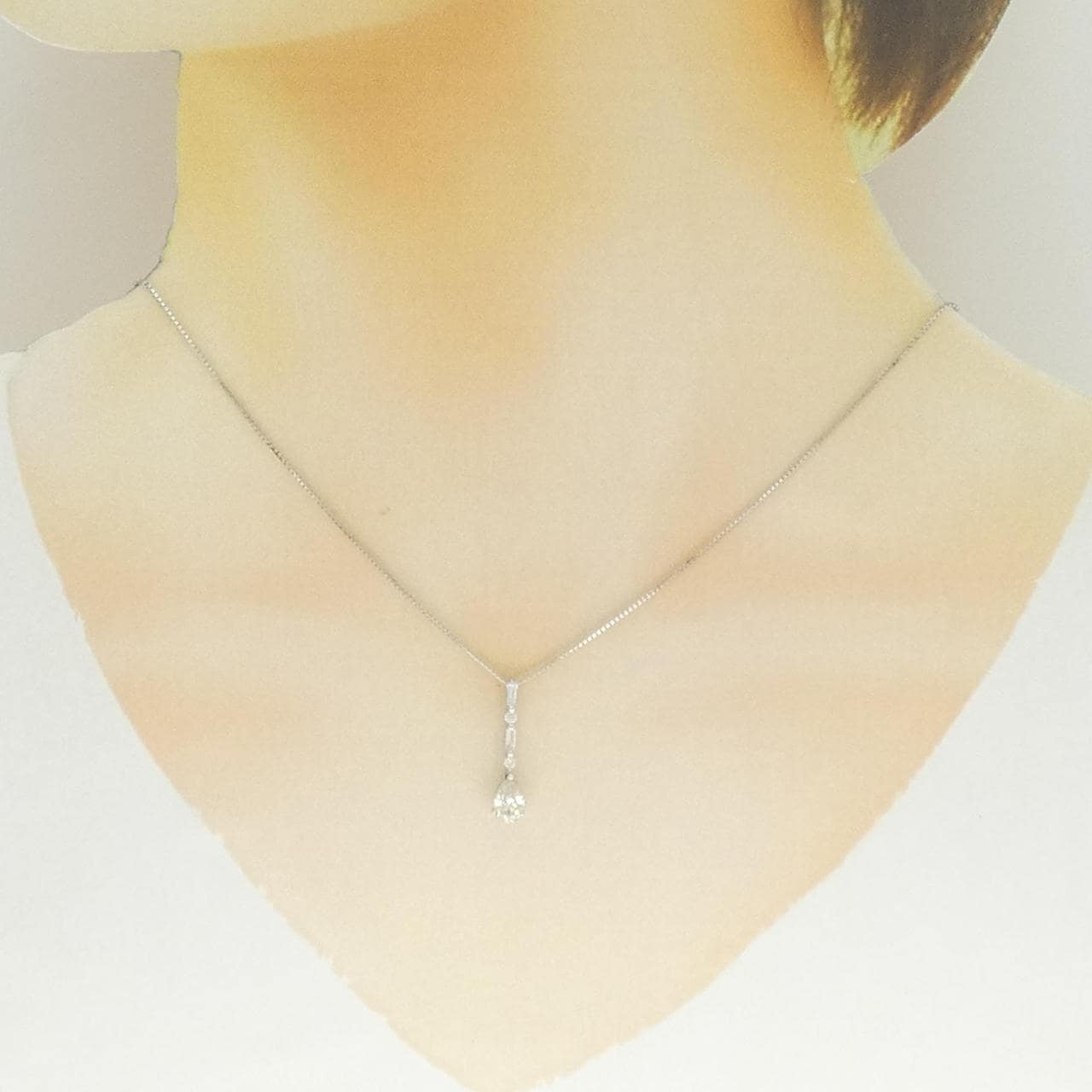 K18WG ダイヤモンド ネックレス 0.75CT
