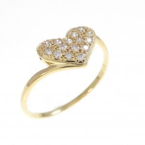 K18YG ハート ダイヤモンド リング 0.15CT