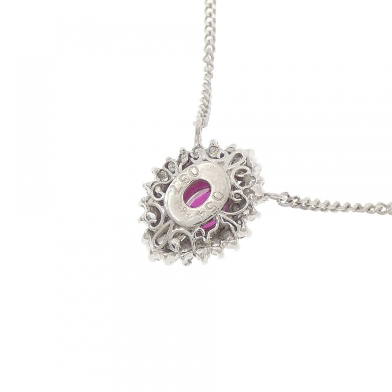 PT900/PT850 ルビー ネックレス 0.54CT