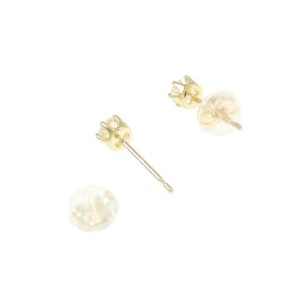 K18YG ソリティア ダイヤモンド ピアス 0.30CT