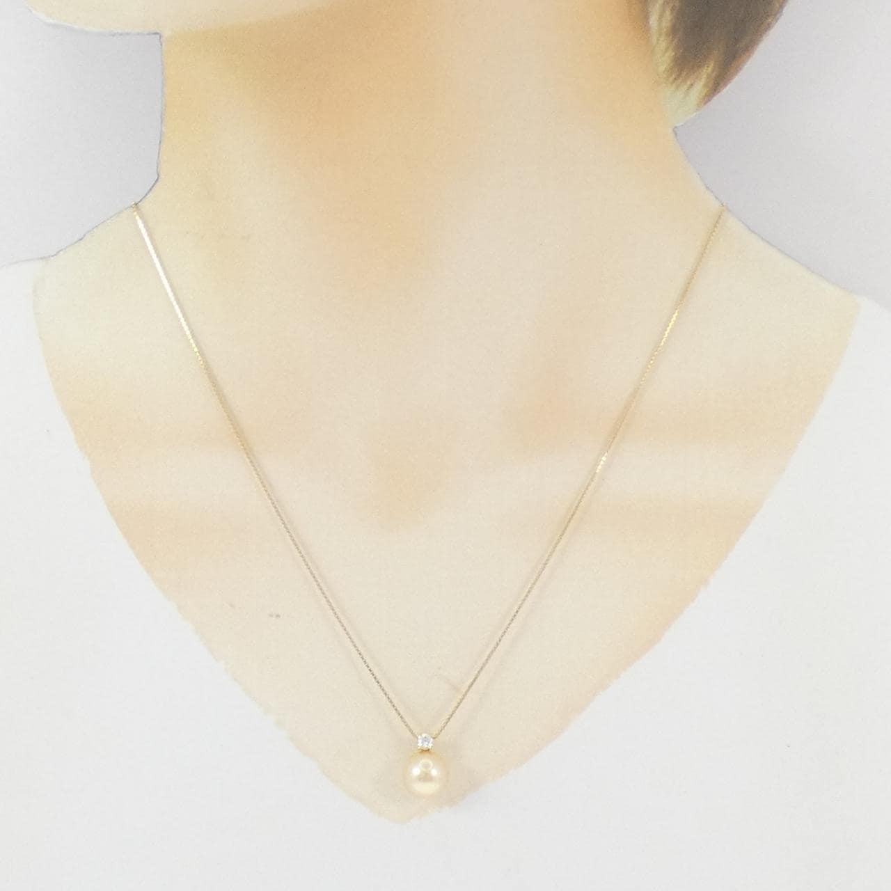 K18YG 白蝶パール ネックレス 9.2mm