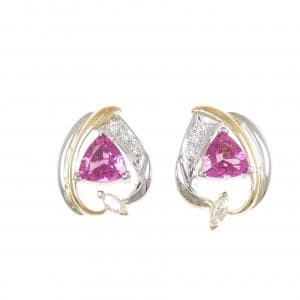 K18YG/PT トルマリン ピアス 1.20CT