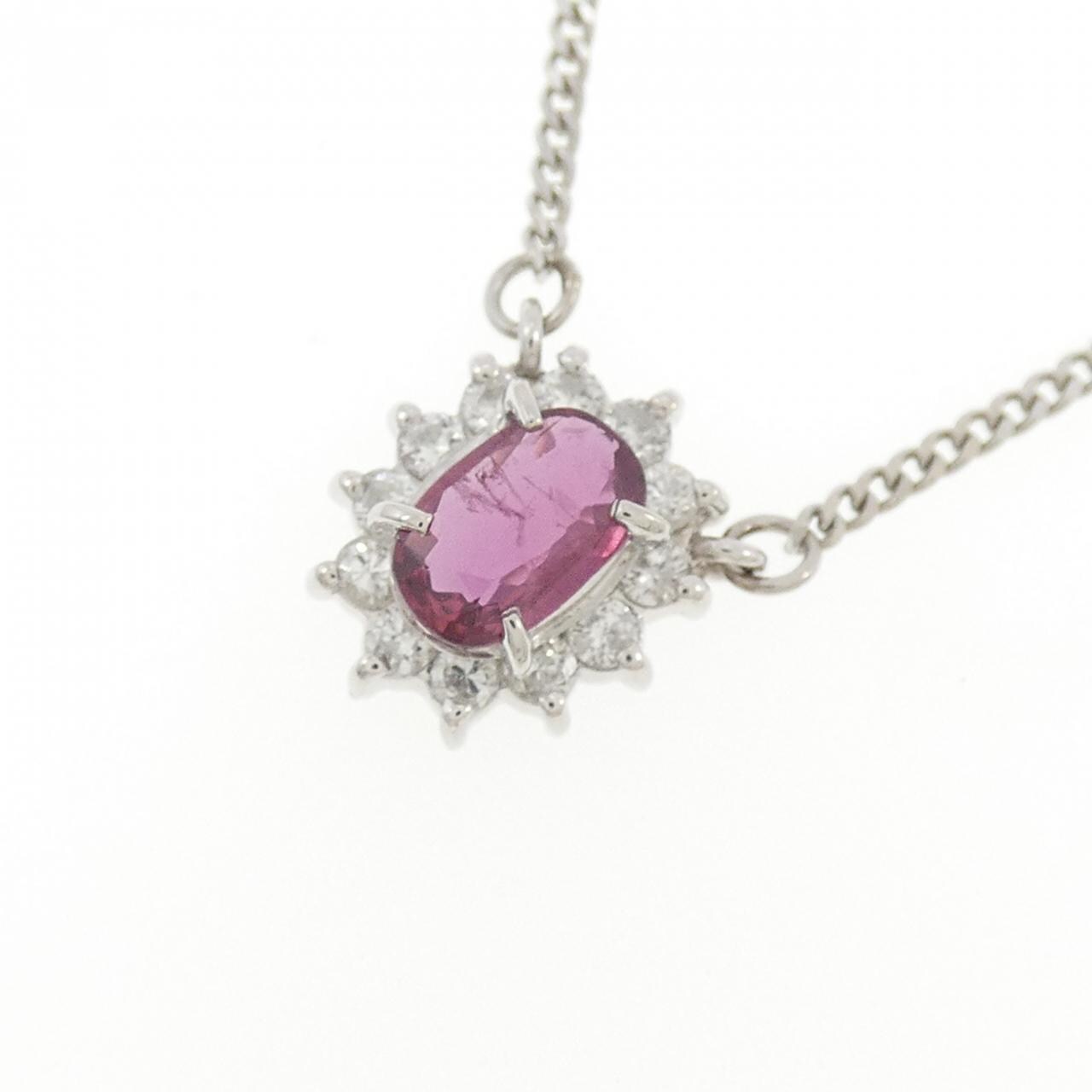 PT850 ルビー ネックレス 0.47CT