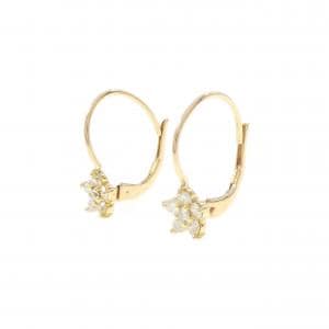 K18YG フラワー ダイヤモンド ピアス 0.40CT