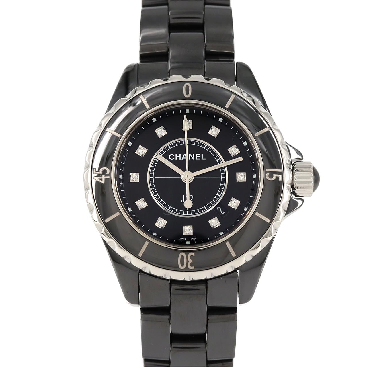 シャネル J12 33mmセラミック･12P H1625 セラミック クォーツ