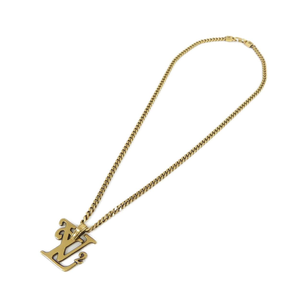 LOUIS VUITTON Collier Squared LV Gold MP2692 Necklace