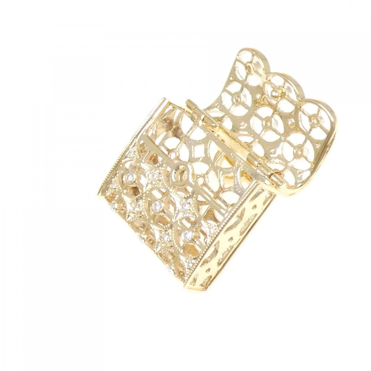 K18YG バッグ ダイヤモンド ペンダント 0.25CT