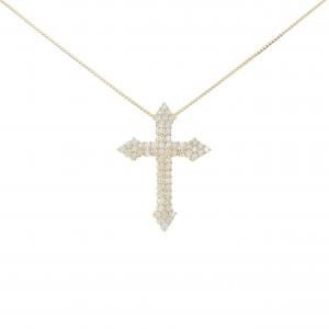 K18YG クロス ダイヤモンド ネックレス 1.00CT