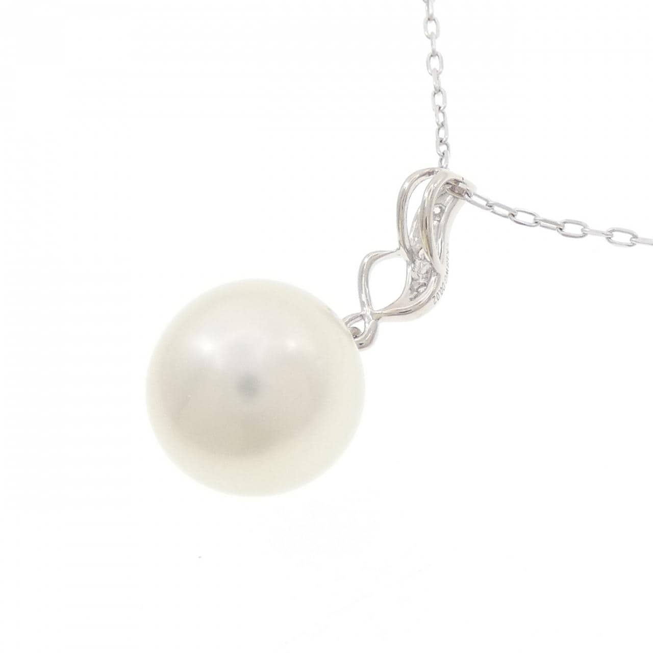 K18WG 白蝶パール ネックレス 10.8mm