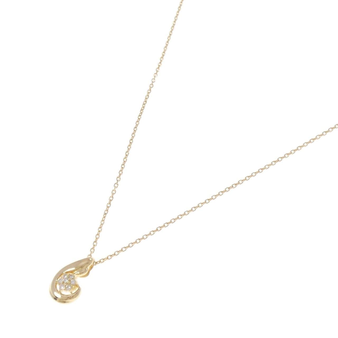 K18YG フラワー ダイヤモンド ネックレス 0.15CT