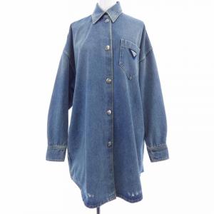 プラダ PRADA トライアングルロゴ オーバーサイズ オーガニックデニムシャツ GFC036 S212 1ZAB シャツ