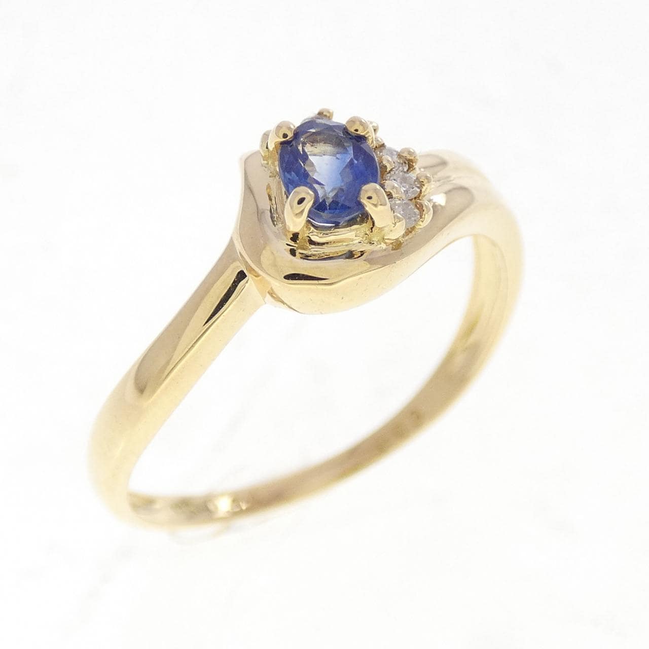 18KYG サファイヤ リング 0.24CT
