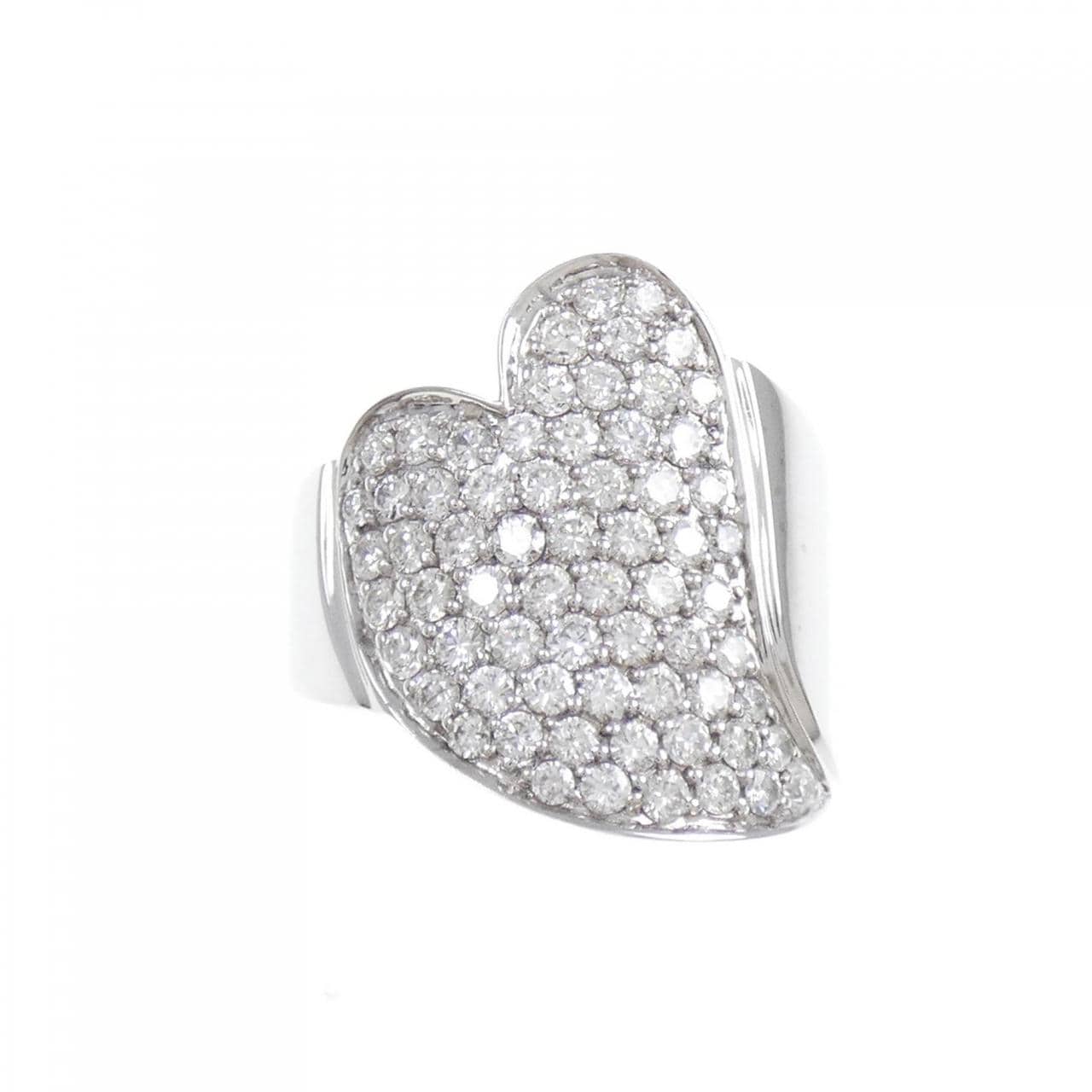 750WG Pave Heart Diamond Ring 1.25CT