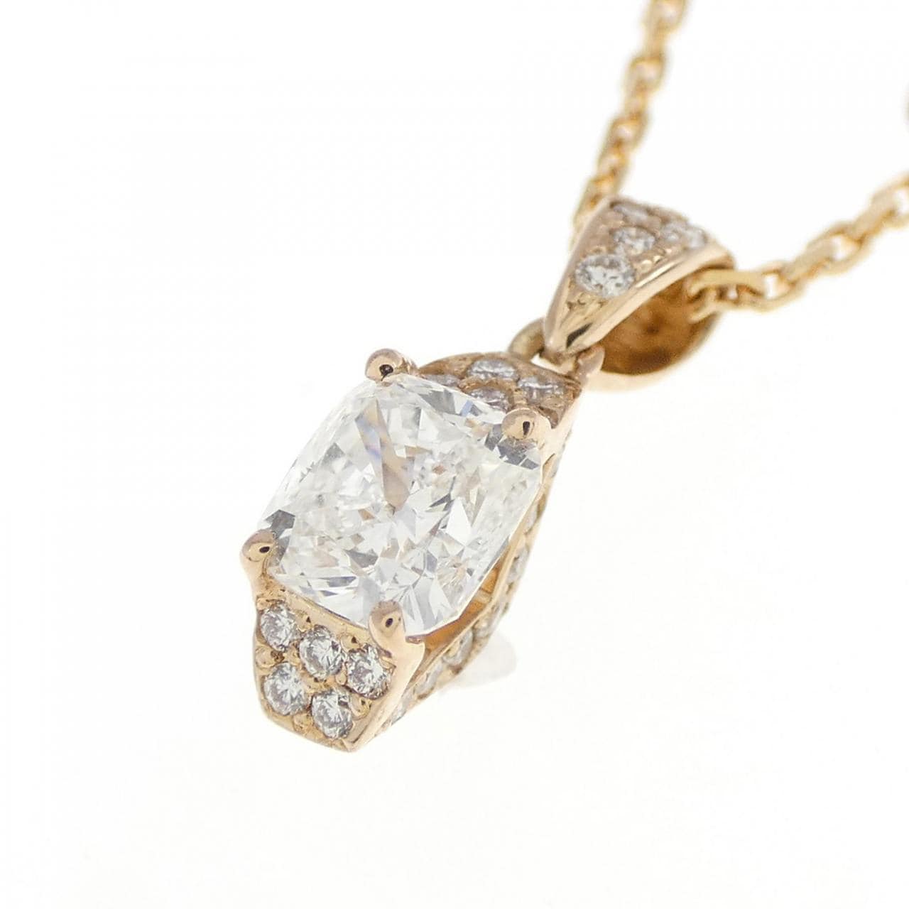 K18PG/K18WG Diamond Necklace 0.50CT G VS2 Fancy Cut