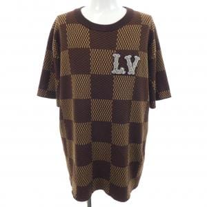 ルイヴィトン LOUIS VUITTON ショートスリーブコットンダミエクルーネックウィズストラスLVパッチ HQN63WAUR ニット