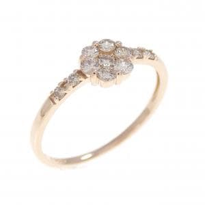 K10PG フラワー ダイヤモンド リング