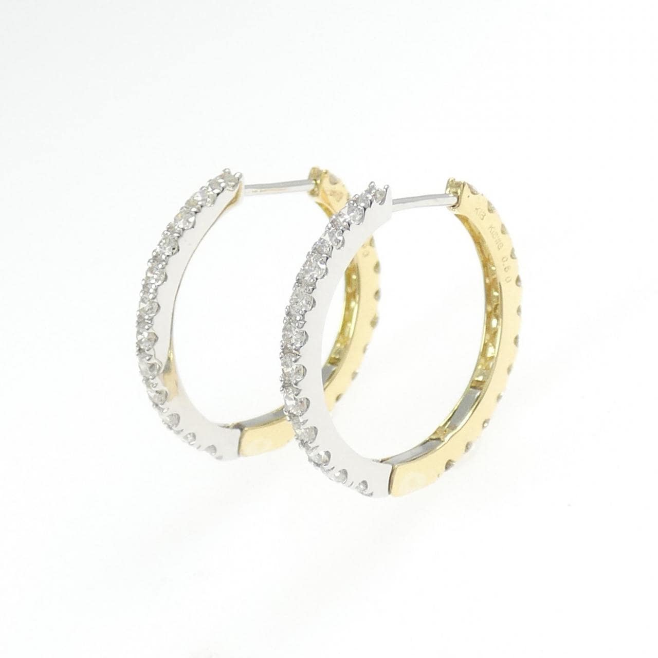 K18YG/K18WG ダイヤモンド ピアス 1.00CT