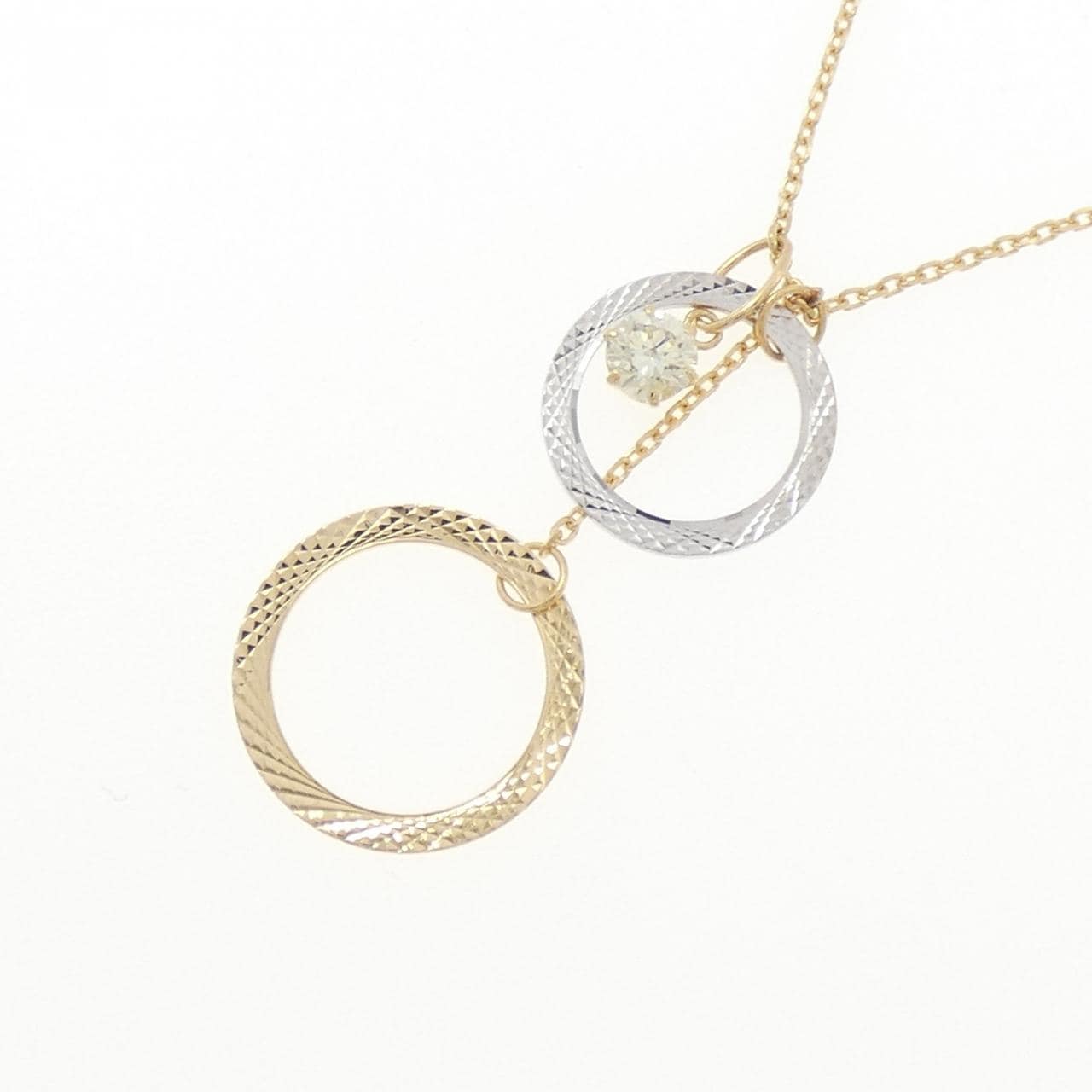 K18YG/K18WG ダイヤモンド ネックレス 0.20CT
