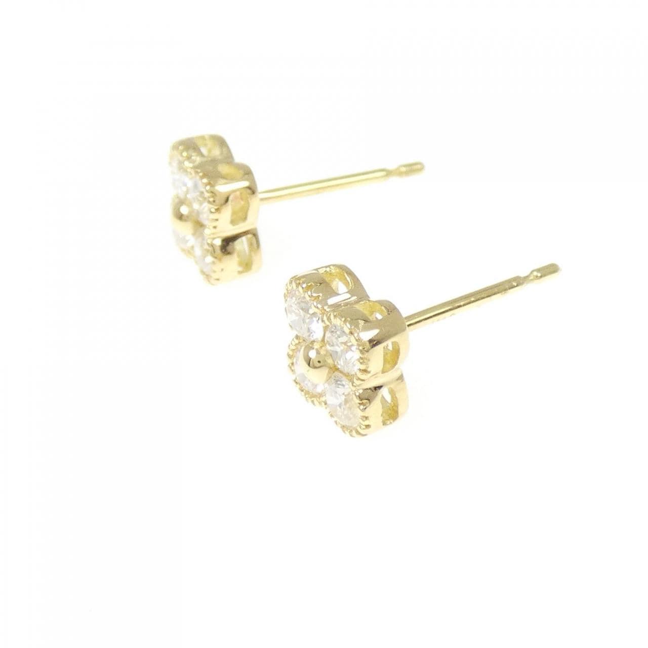 [BRAND NEW] K18YG flower Diamond earrings 0.504CT