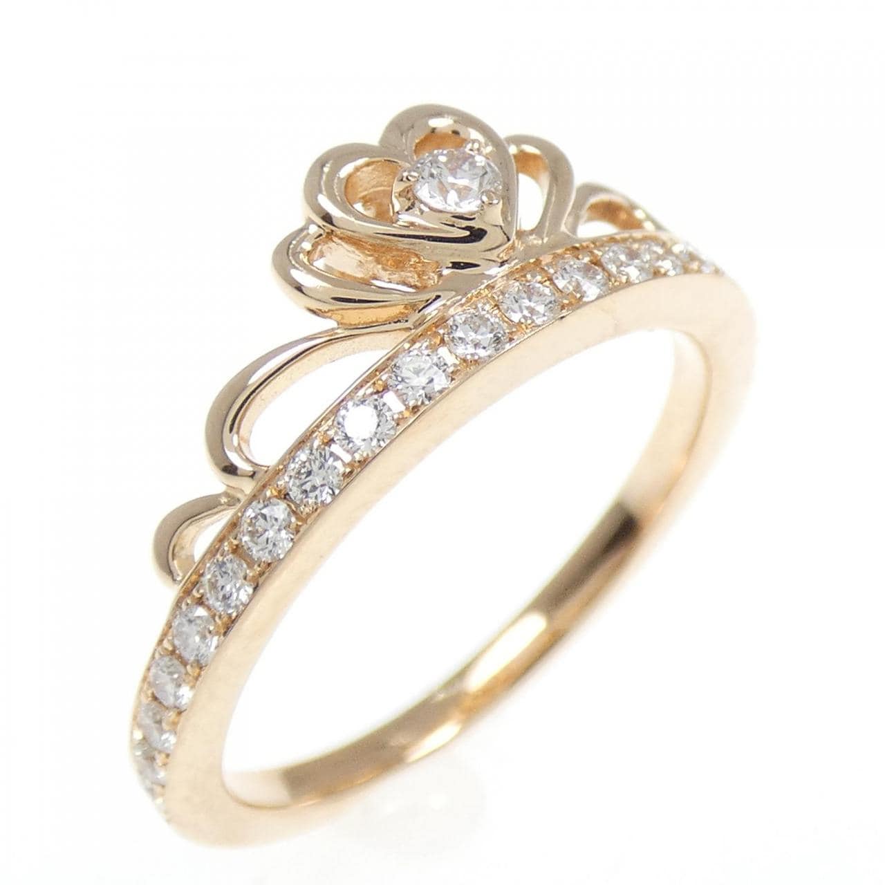 K18PG ハート ダイヤモンド リング 0.075CT