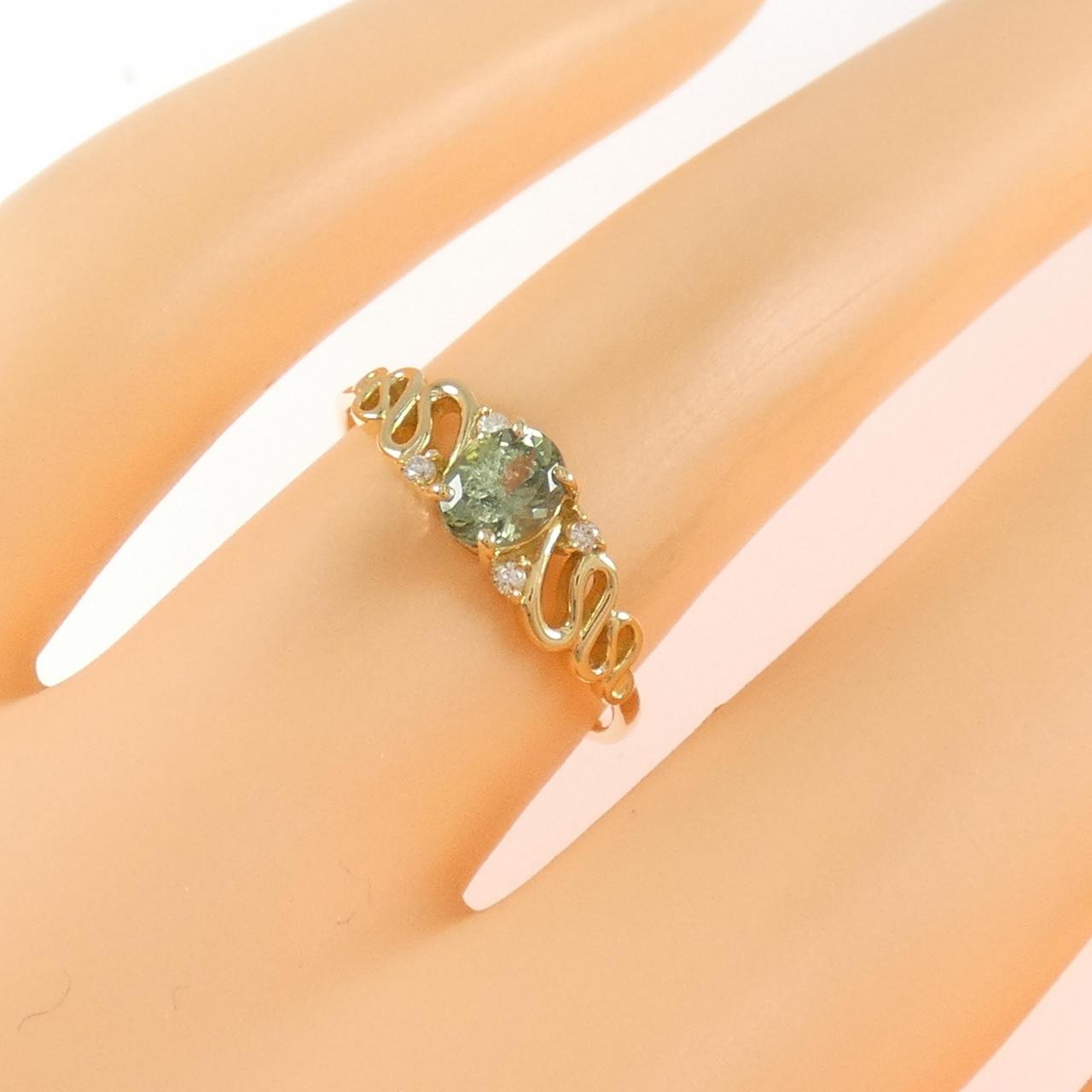 K18YG グリーンガーネット リング