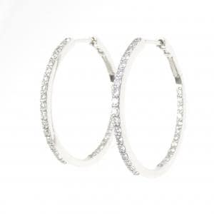K18WG ダイヤモンド フープ ピアス 0.60CT