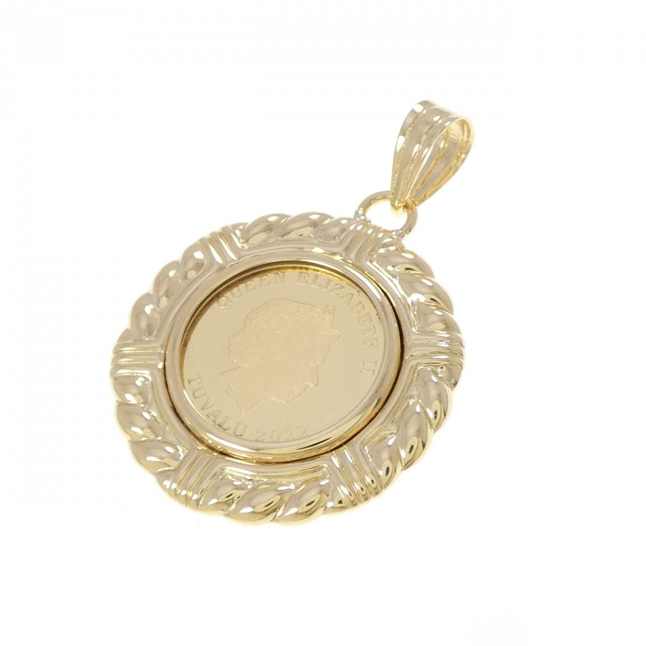 K18YG(枠) コイン ペンダント