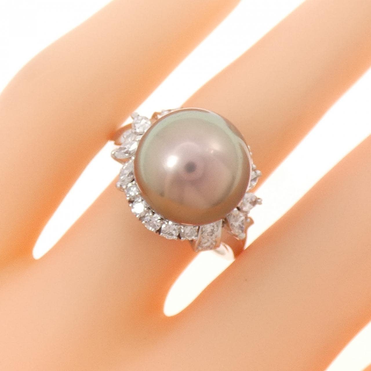 PT900 黒蝶パール リング 12mm