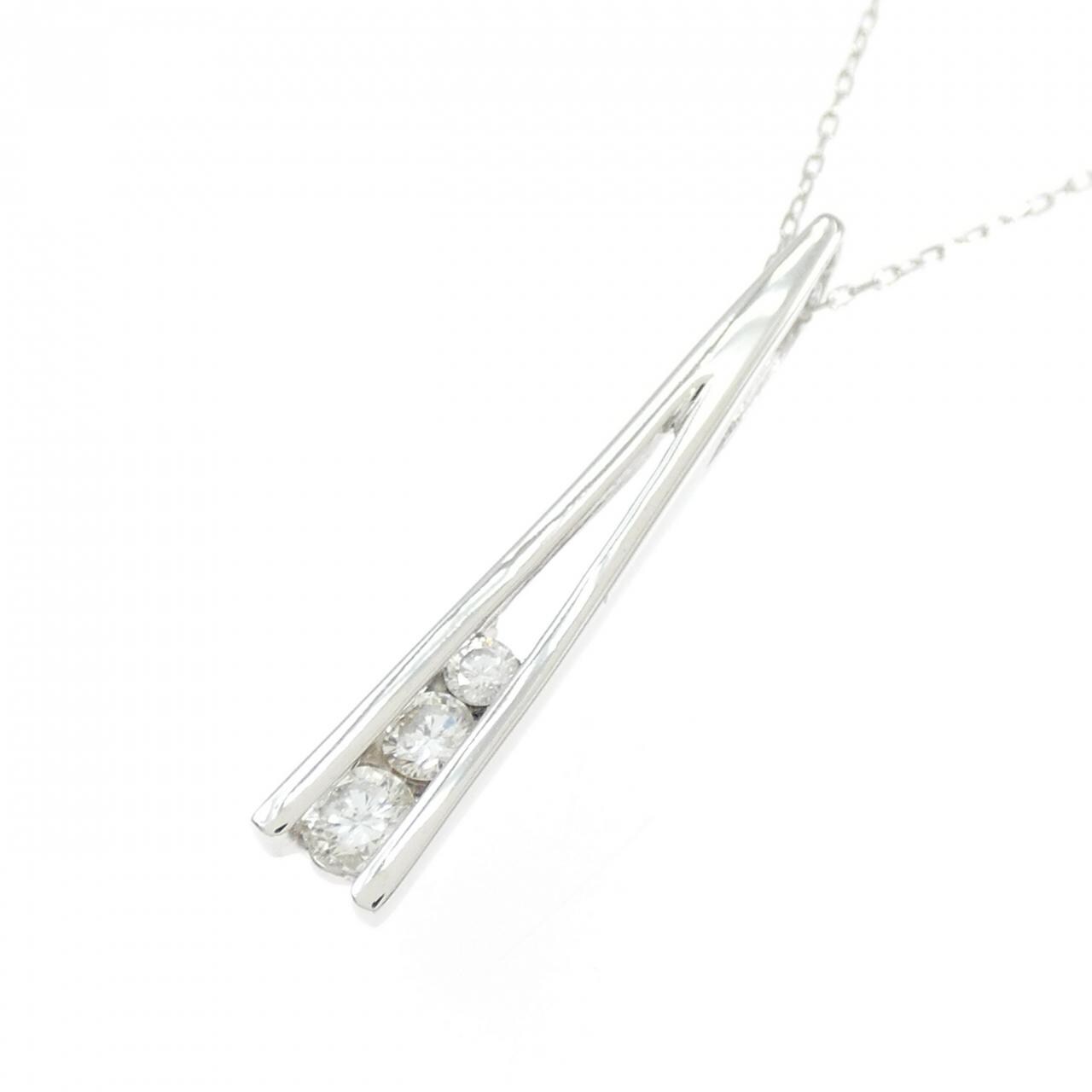 K18WG ダイヤモンド ネックレス 0.17CT