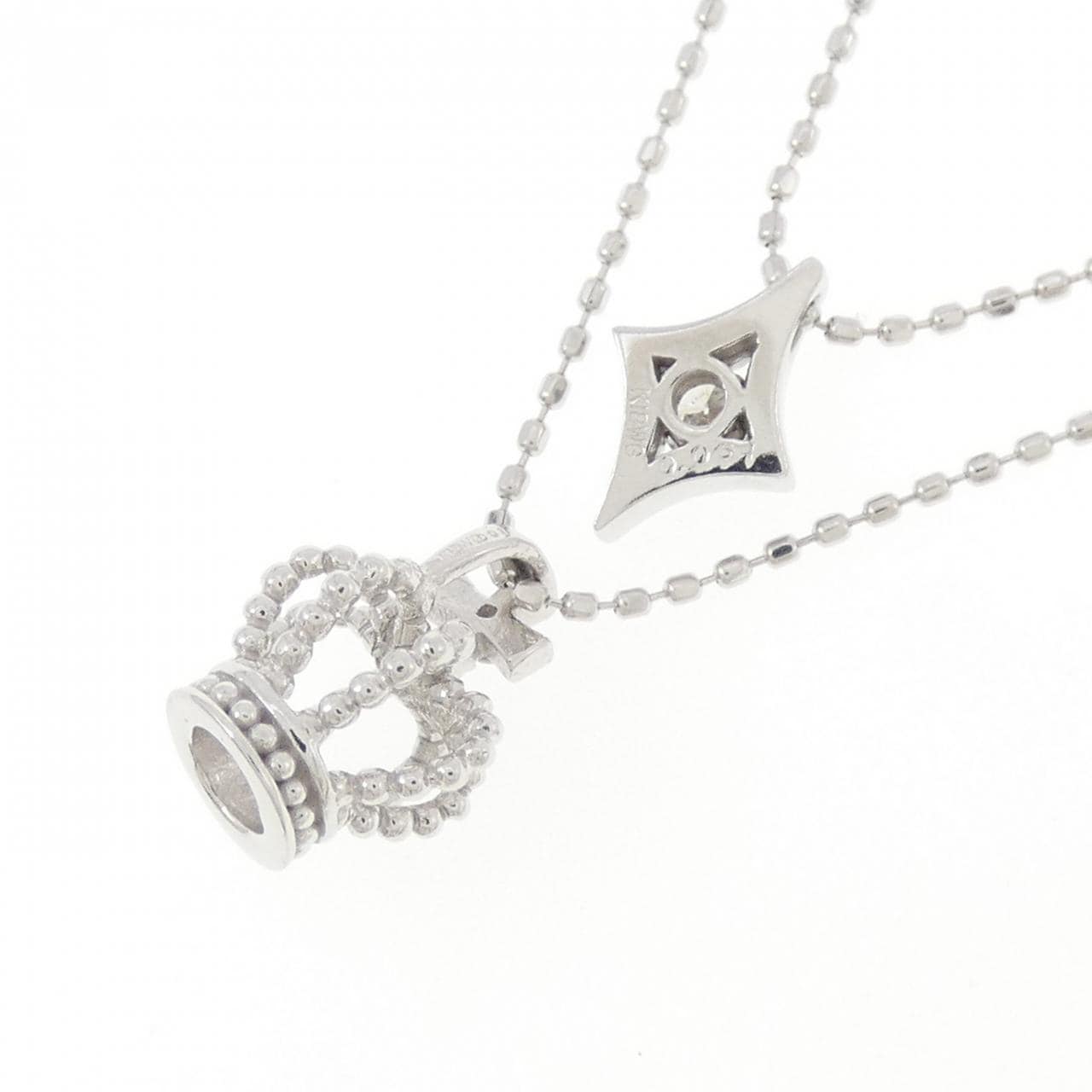 K18WG クラウン ダイヤモンド ネックレス 0.061CT