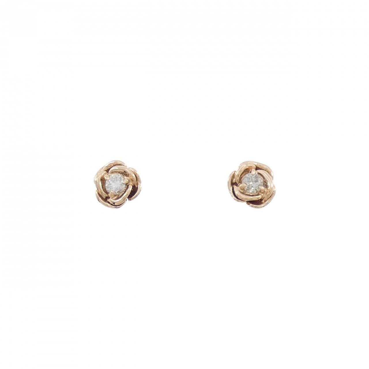 K10PG ローズ ダイヤモンド ピアス 0.10CT
