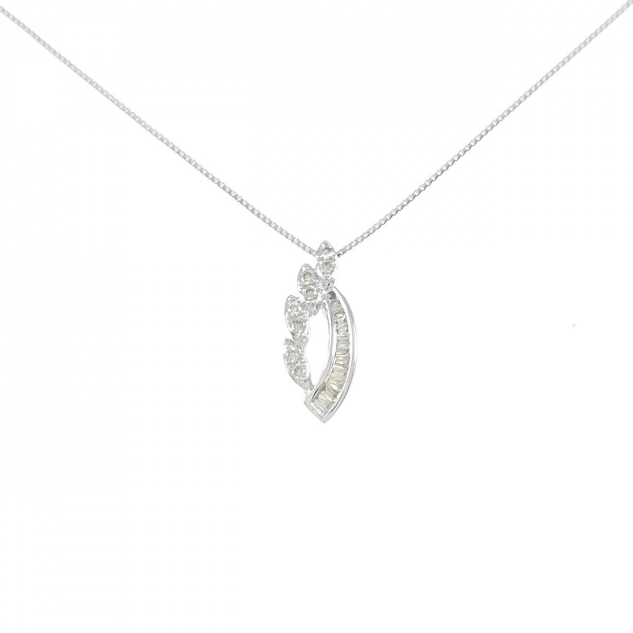 K18WG ダイヤモンド ネックレス 0.13CT