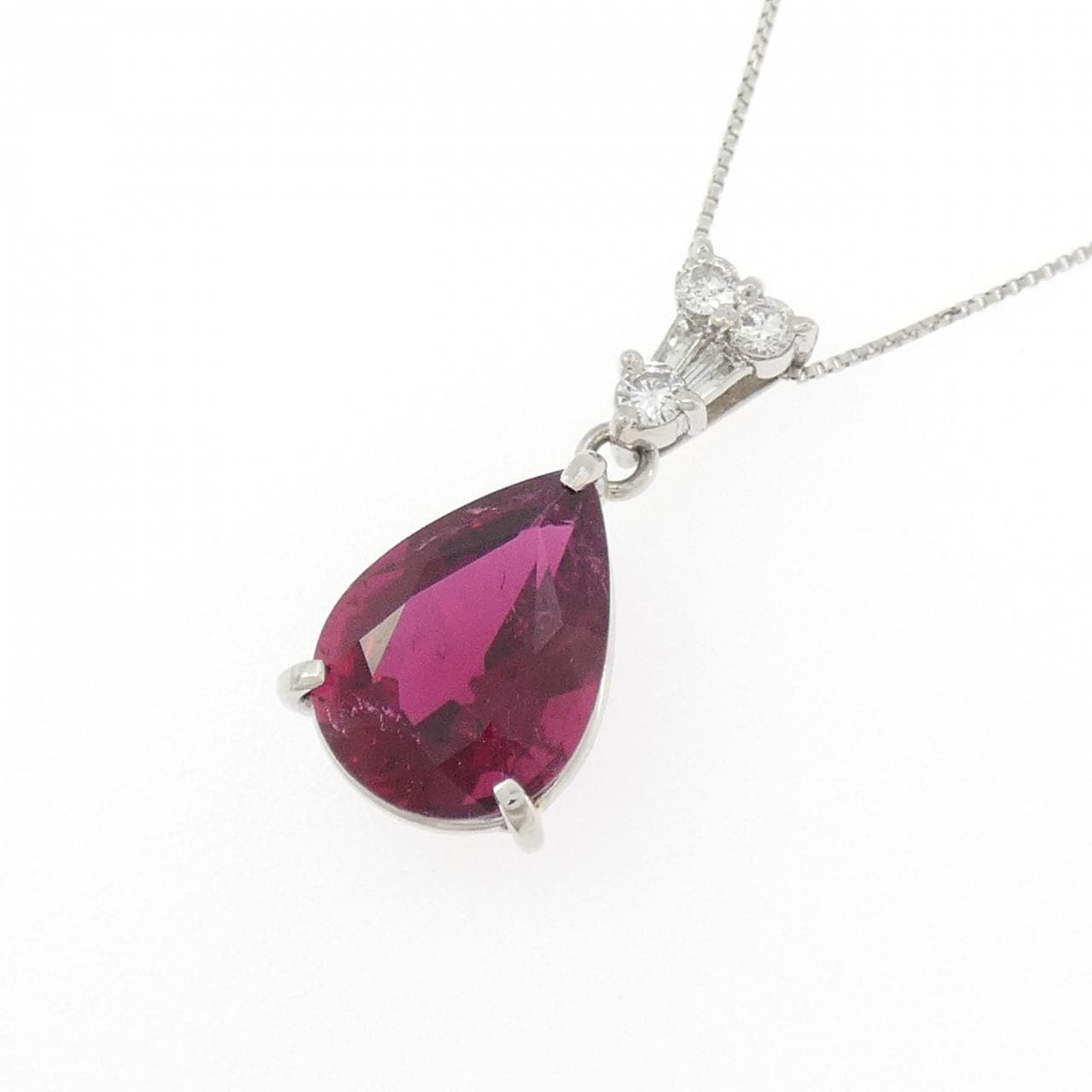 PT900/PT850 ルベライトトルマリン ネックレス 4.51CT