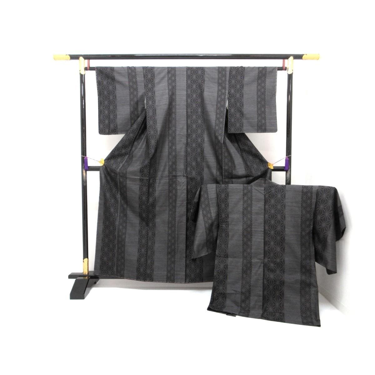 【未使用品】紬　きもの・羽織　２点セット　裄丈Ｓ寸【横双大島紬】