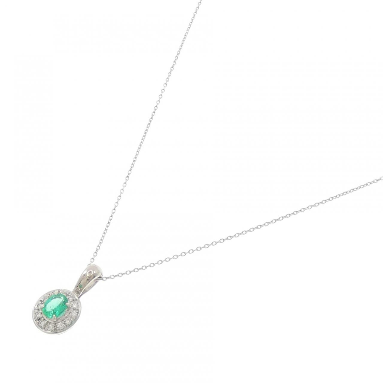 PT900/PT850 エメラルド ネックレス 0.37CT