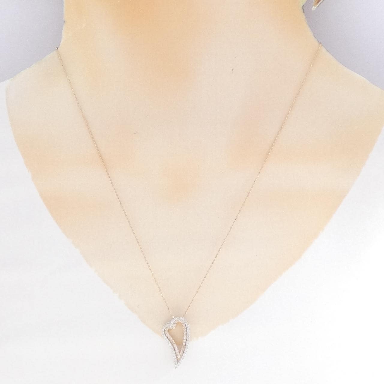 K18PG/K18WG 2WAY ハート ダイヤモンド ネックレス 0.40CT