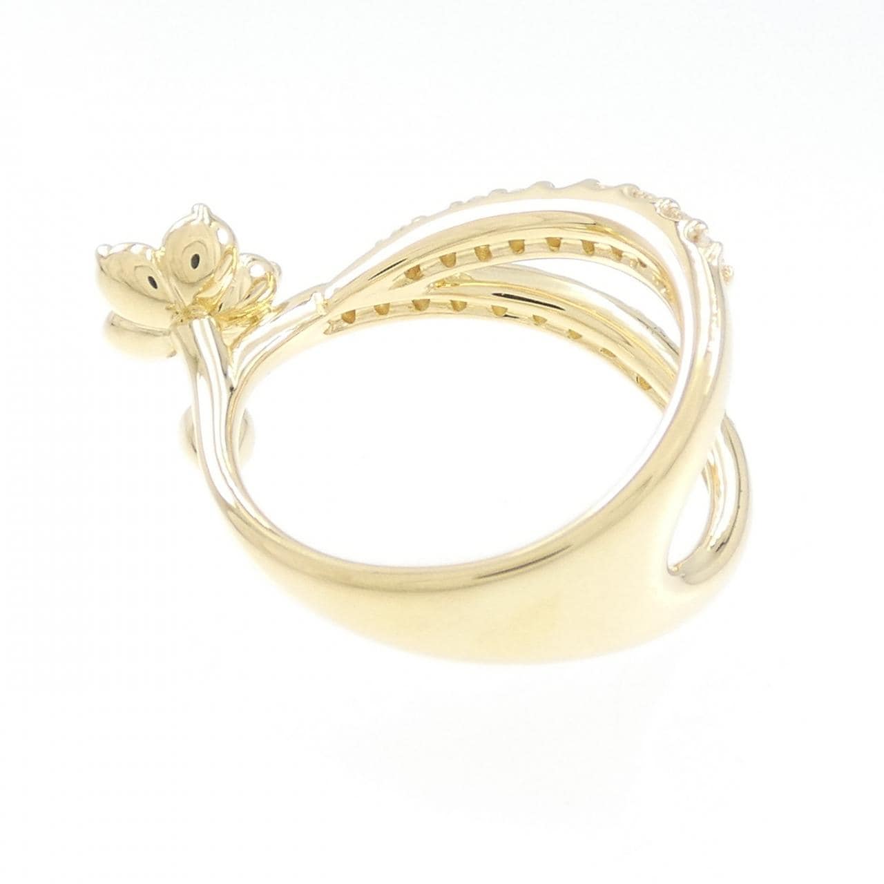 K18YG フラワー ダイヤモンド リング 0.60CT