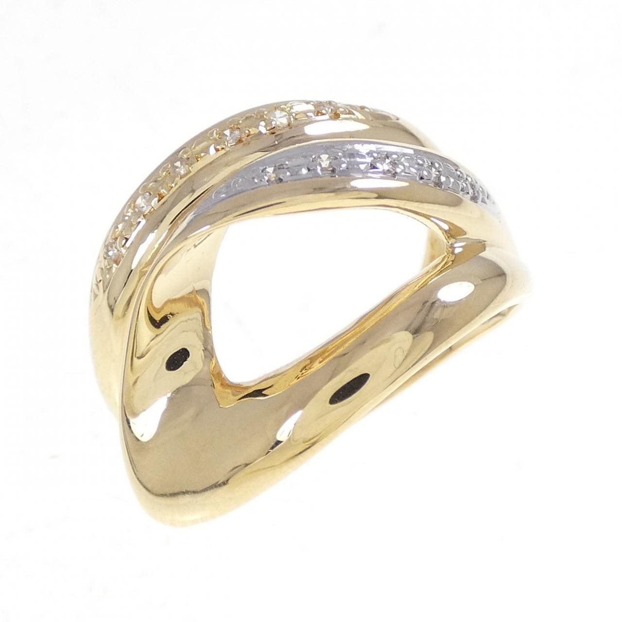 K18YG/PT900 ダイヤモンド リング 0.06CT